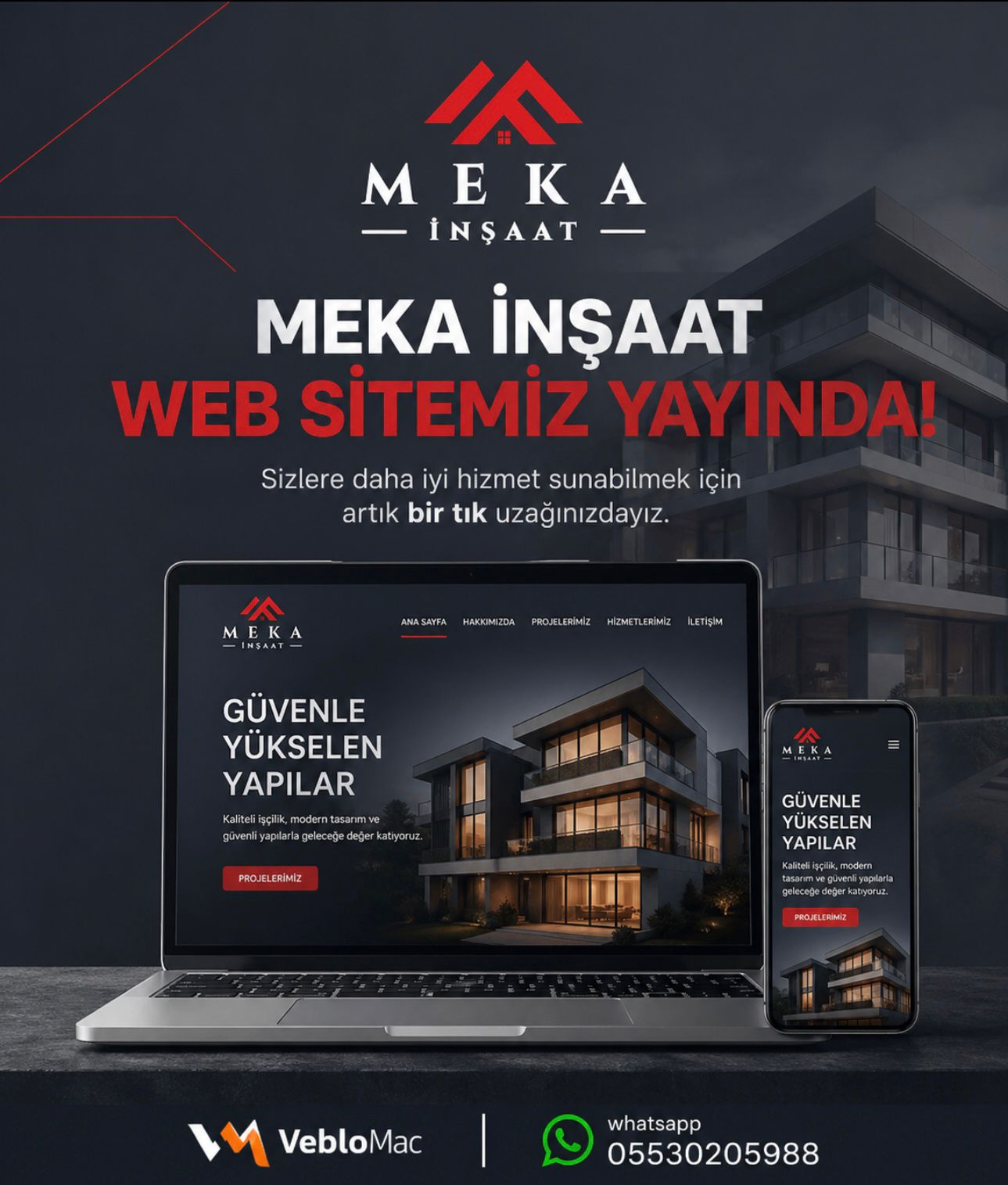 Meka İnşaat web sitesi görseli